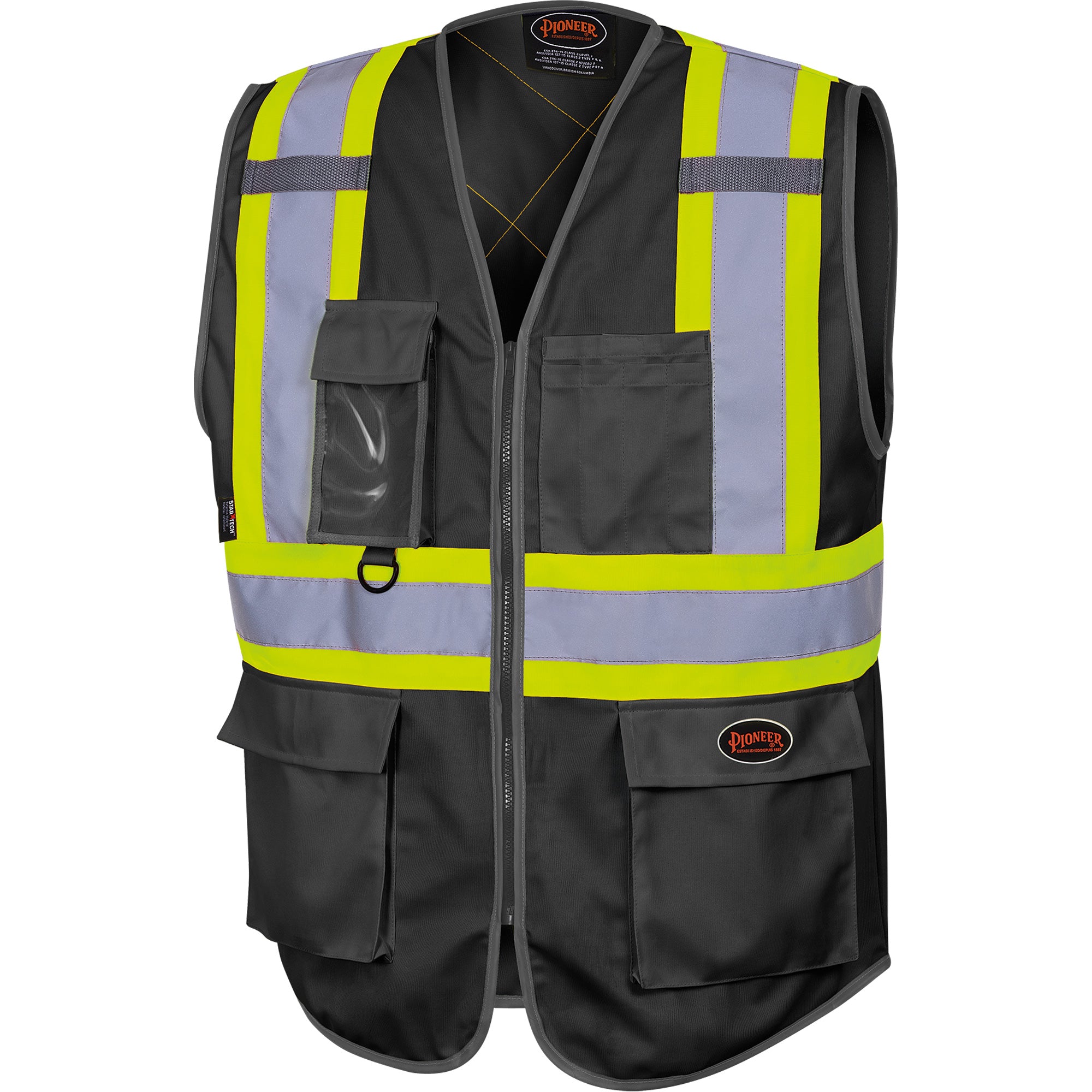6959BK Tricot High-Visibility Safety Vest with Zipper Closure - SHH996