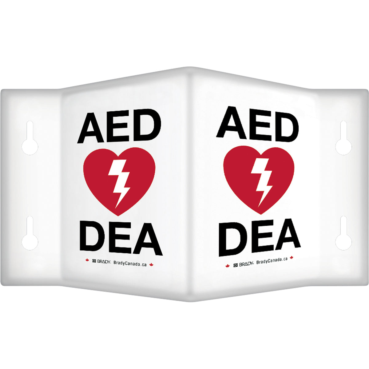 90° Projecting ""AED/DEA"" Sign - SHI574