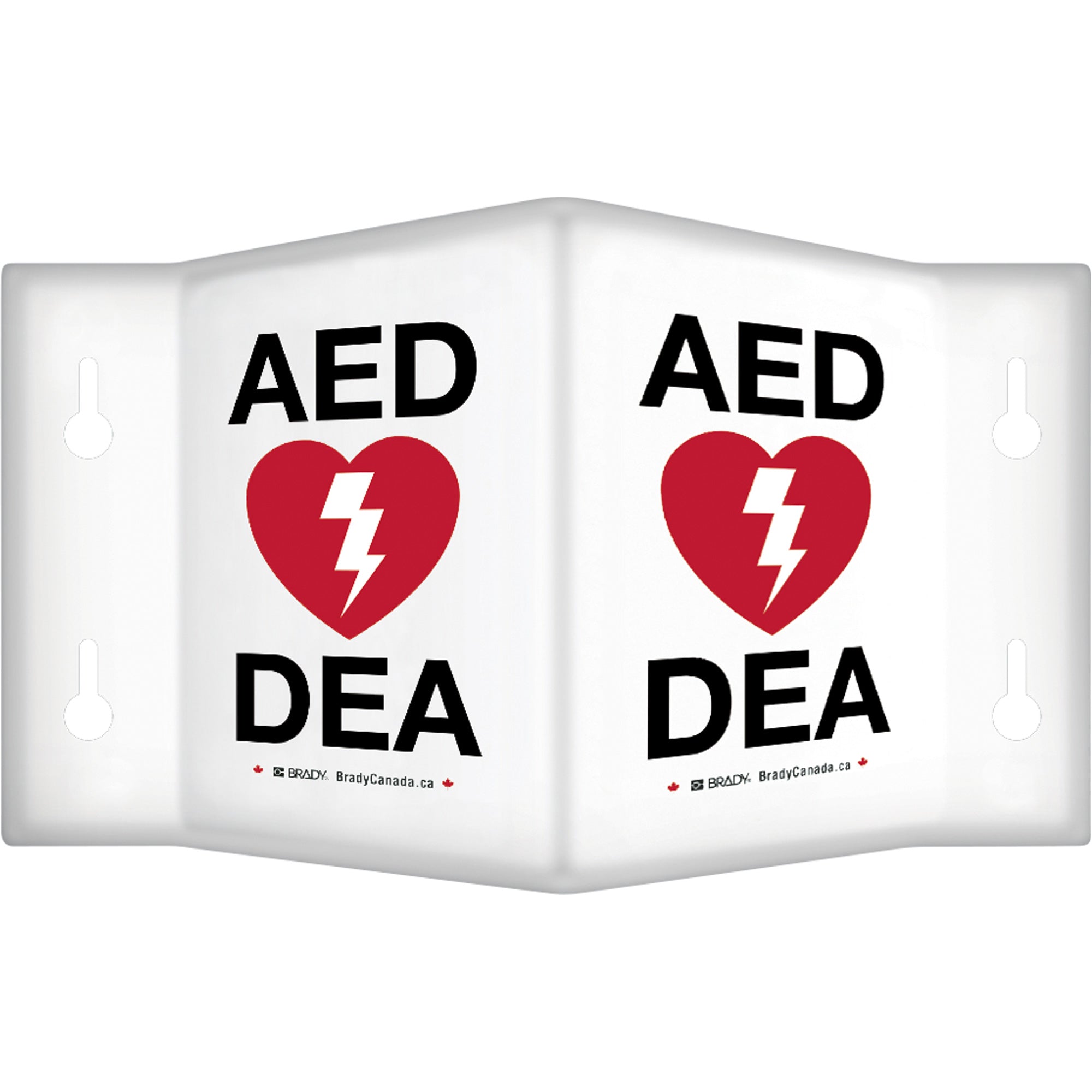 90° Projecting ""AED/DEA"" Sign - SHI574