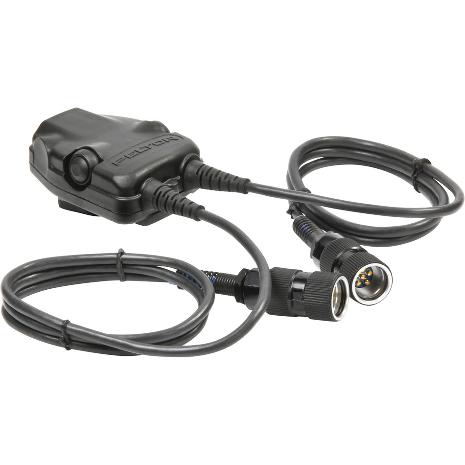 PELTOR™ DUAL Push-To-Talk Adapter for Military Radios with 6-PIN MIL-C-55116 Connector - SHJ652