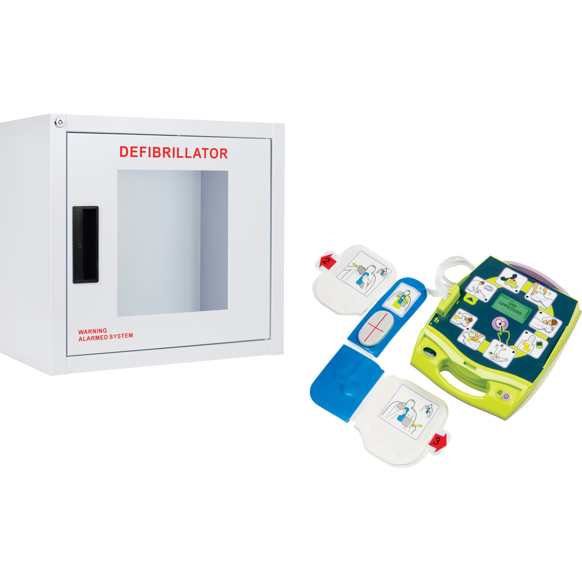 AED Plus® Defibrillator & Wall Cabinet Kit - SHJ773