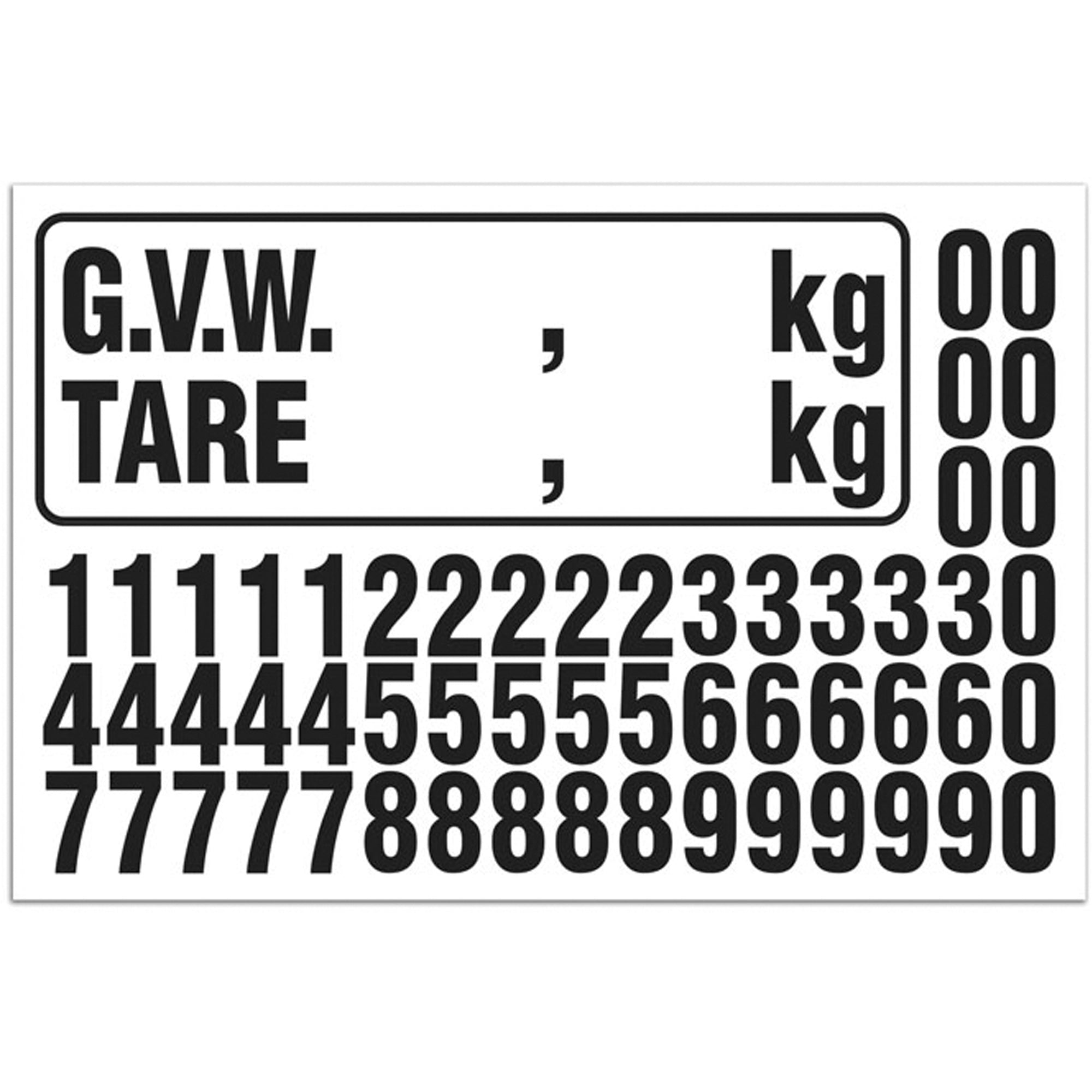 G.V.W. Truck Number Kit - SHK166
