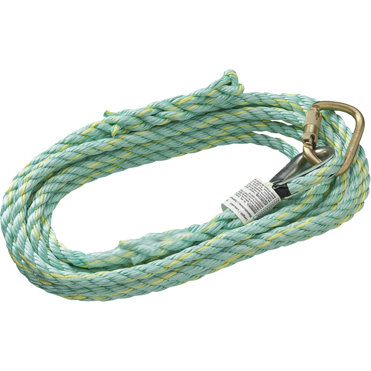 VL-1115-25 Vertical Lifeline Rope with Anchor End Carabiner & Trailing End Back Splice - SHK886