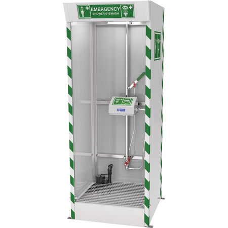 Emergency Cubicle Shower & Covered Eye & Face Wash with Sump Pump - SHL787