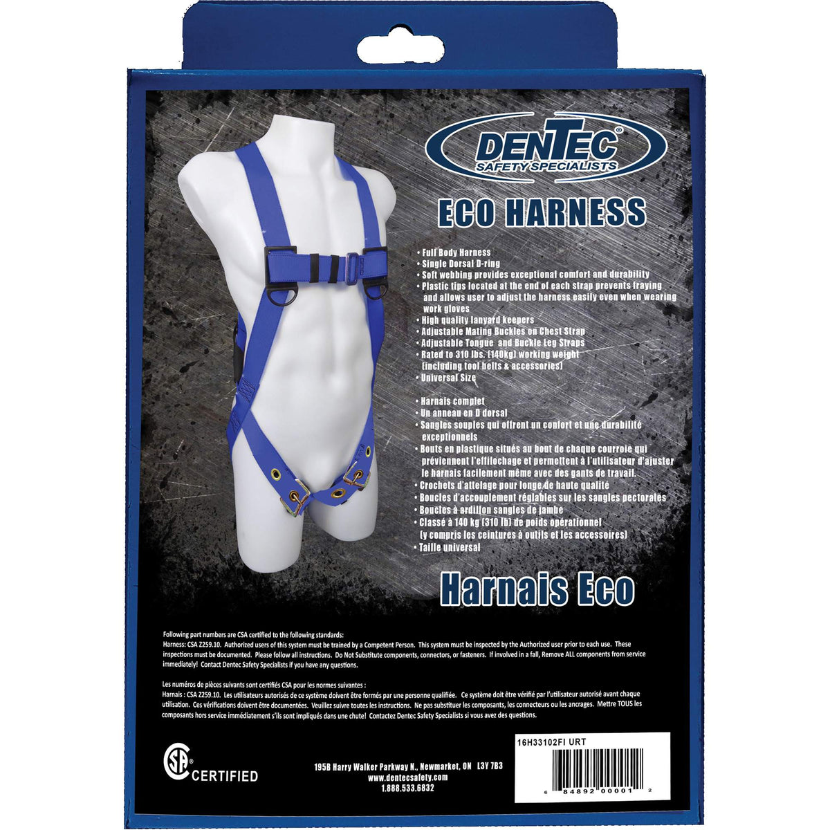ECO™ Safety Harness in Retail Box - SHM050