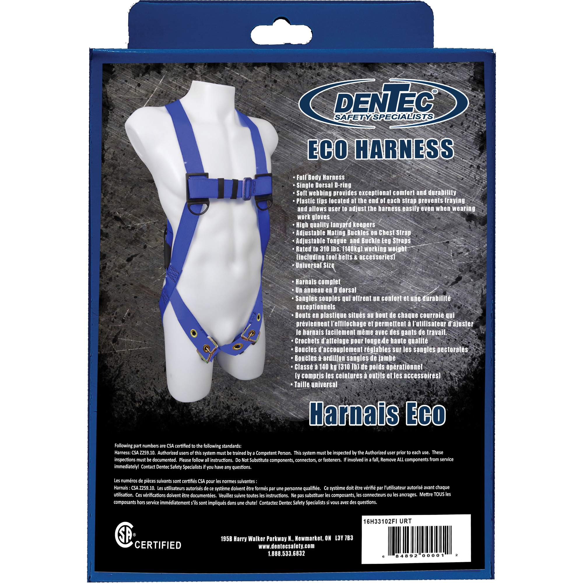 ECO™ Safety Harness in Retail Box - SHM050