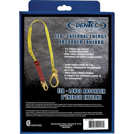 External Energy Absorber Lanyard with 2-1/4"" Hook in Retail Box - SHM061