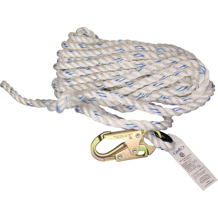 Vertical Life Line with 3/4"" Snap Hook & Thimble Eye - SHM076