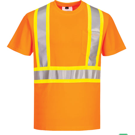 Contrast-Striped Safety T-Shirt - SHM217