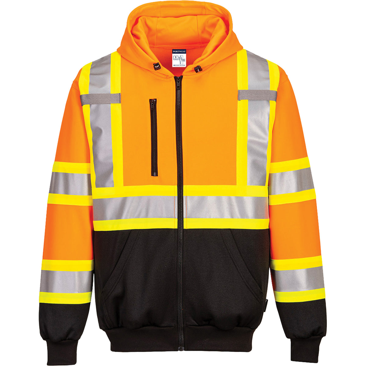 Contrast-Striped Safety Hoodie - SHM265