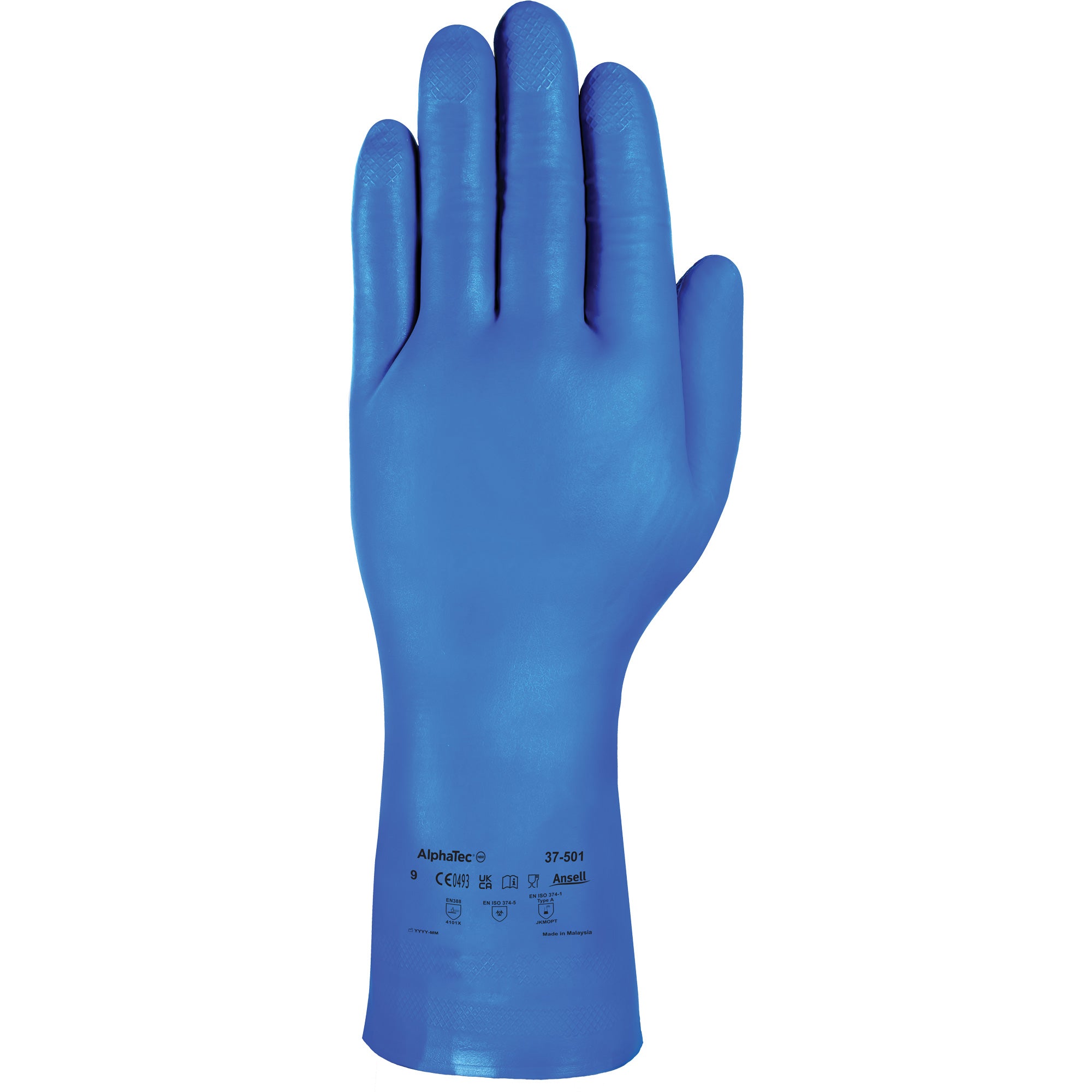 AlphaTec® 37-501 Blue Medium-Duty Chemical-Resistant Gloves - SHN944