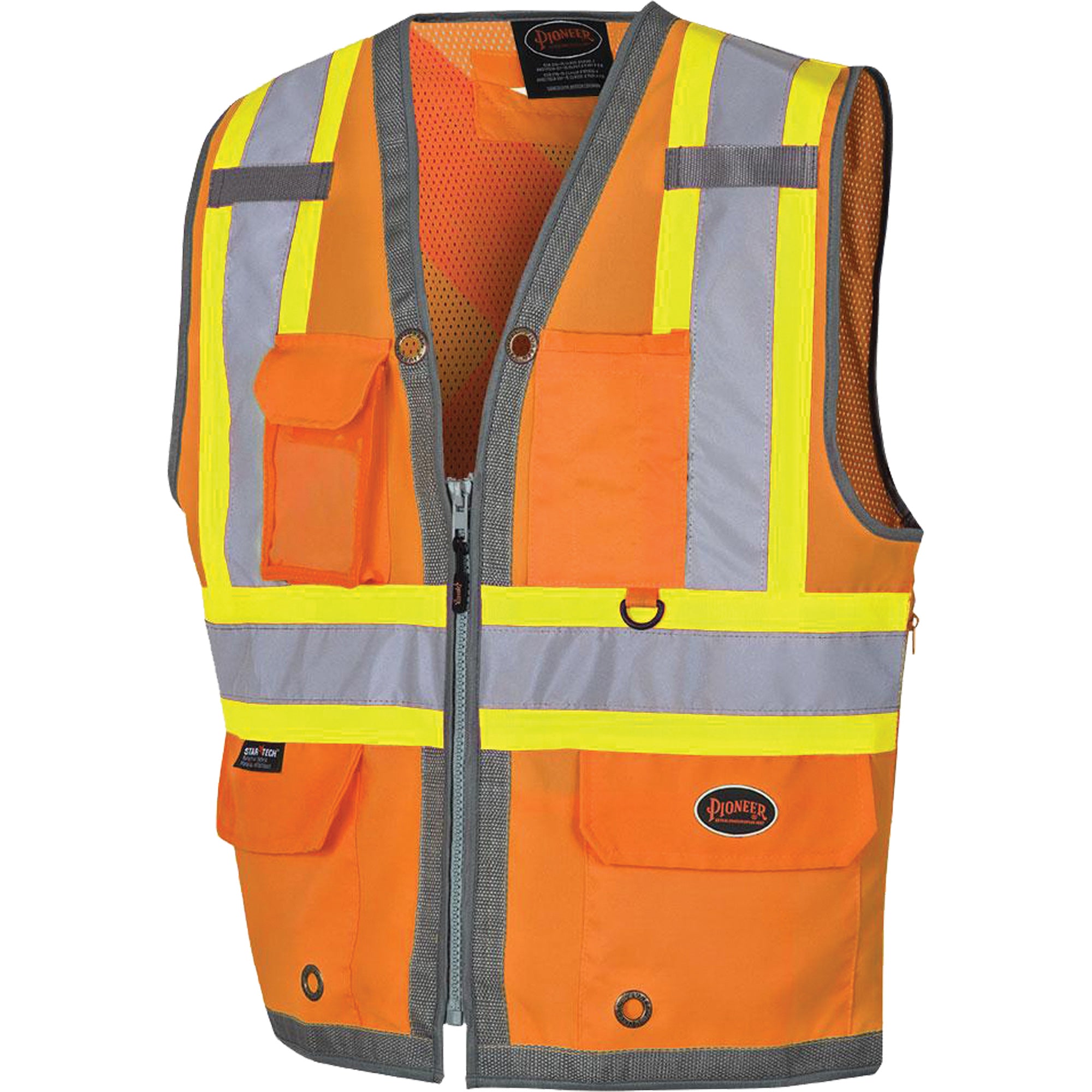 Pioneer Mesh Back Zip Front Surveyor Safety Vest - SHO213