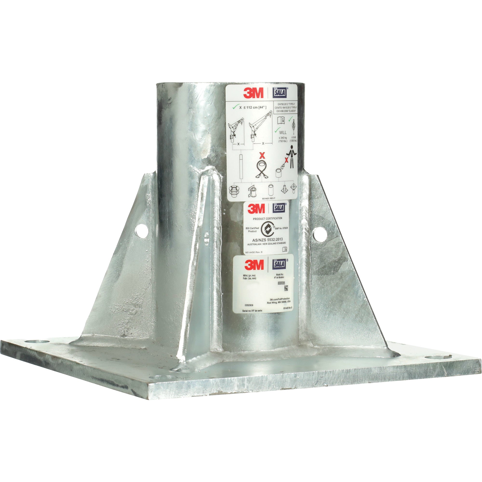 DBI-SALA® Confined Space Floor Mount Base, Galvanized - SHP272