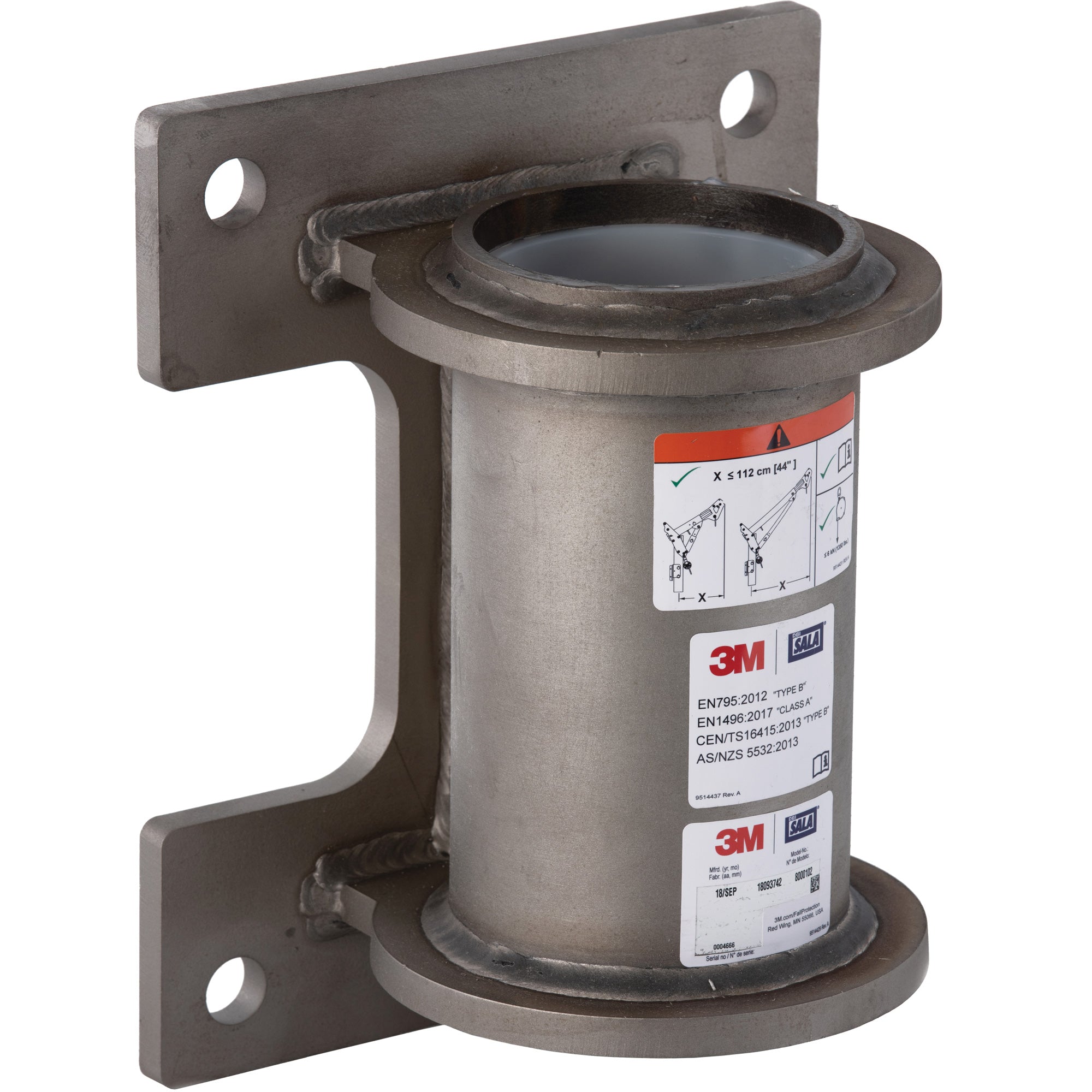 DBI-SALA® Confined Space Wall Mount Base, Stainless Steel - SHP275