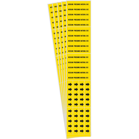""Medical Pressure Natural Gas"" Pipe Markers - SI161