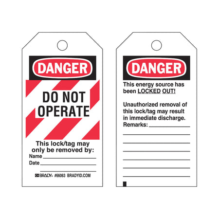 ""Do Not Operate"" Lock-Out Tag - SJ136