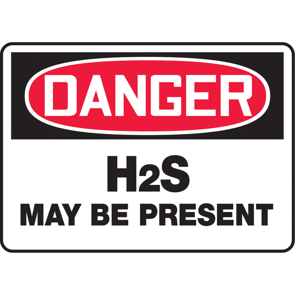 ""H2S May Be Present"" Sign - SK329