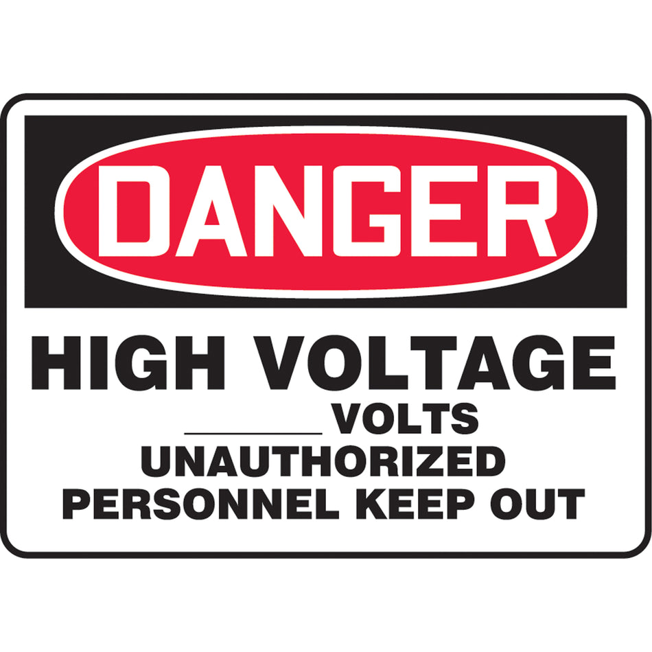 Customizable ""High Voltage"" Sign - SL177