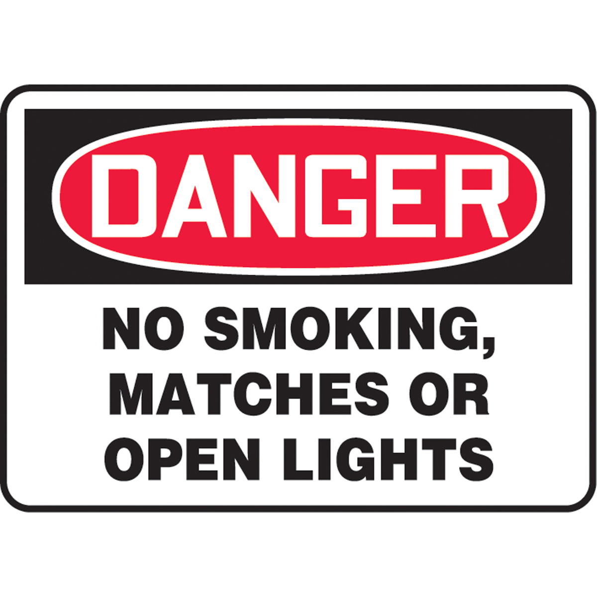 ""No Smoking, Matches Or Open Lights"" Sign - SL905