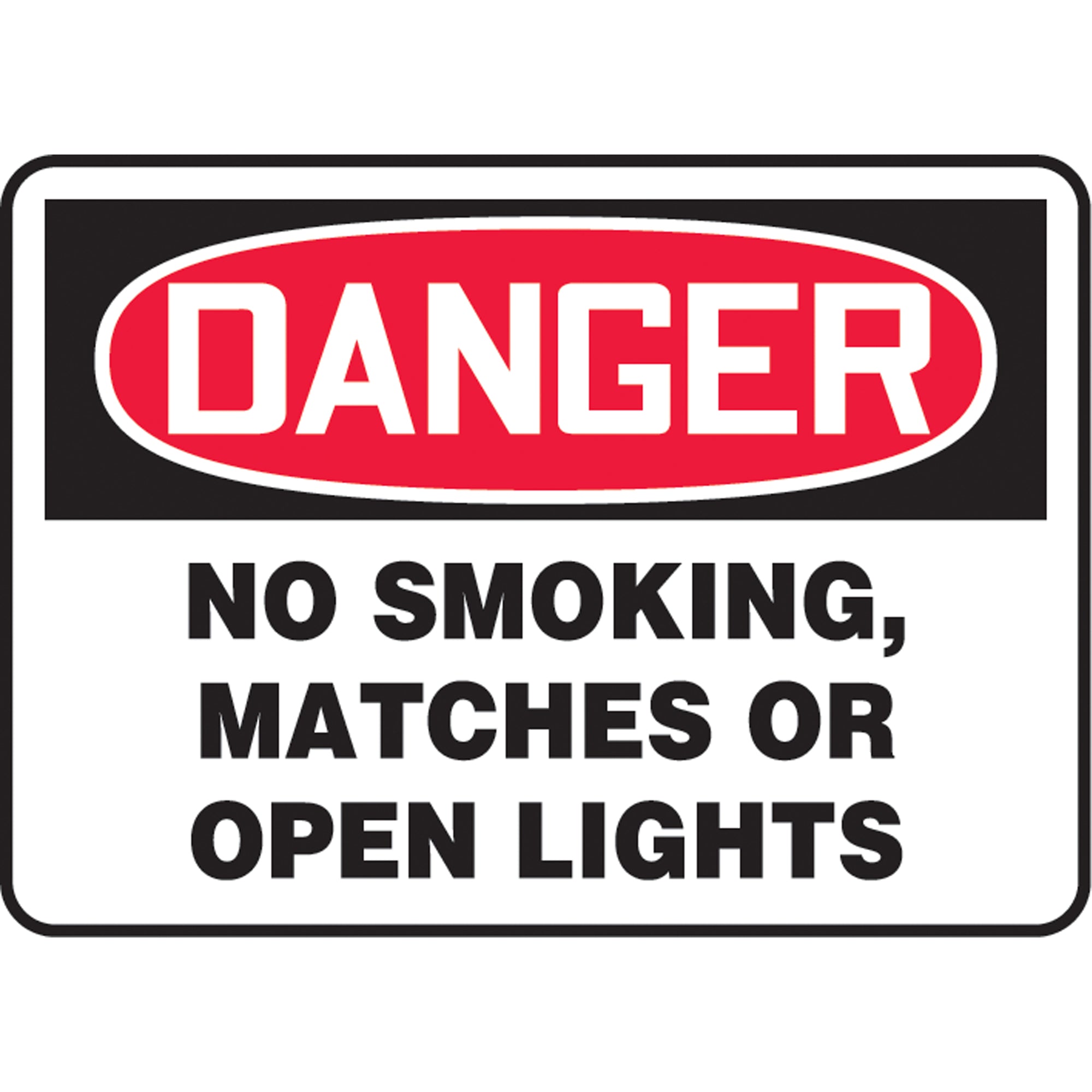 ""No Smoking, Matches Or Open Lights"" Sign - SL905