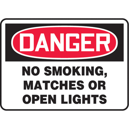 ""No Smoking, Matches Or Open Lights"" Sign - SL905