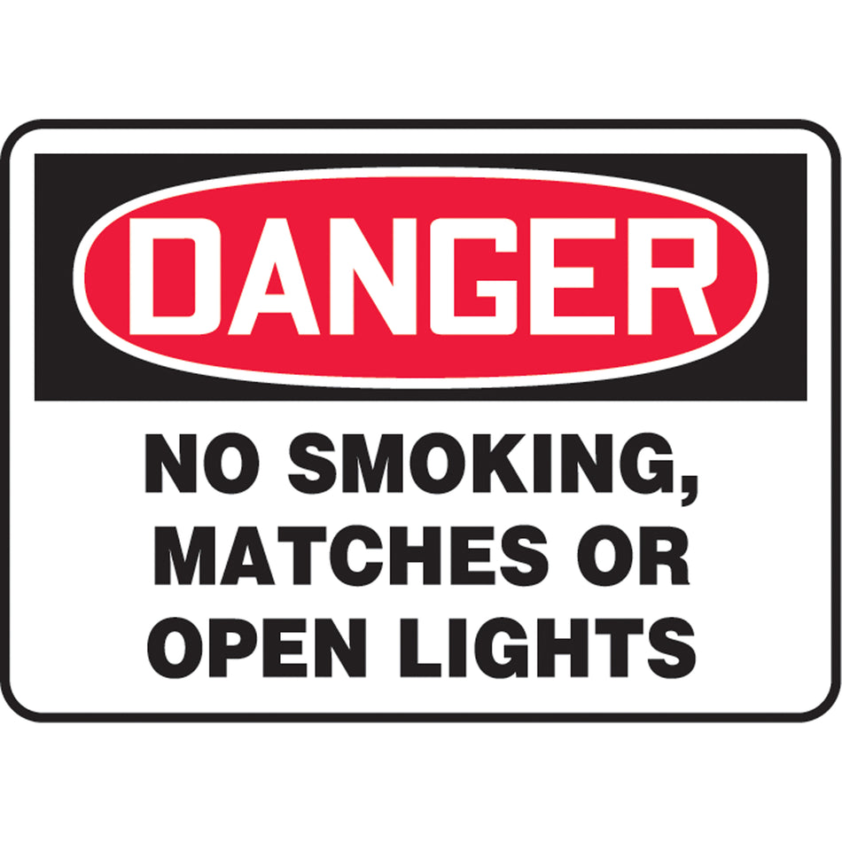""No Smoking, Matches Or Open Lights"" Sign - SL905