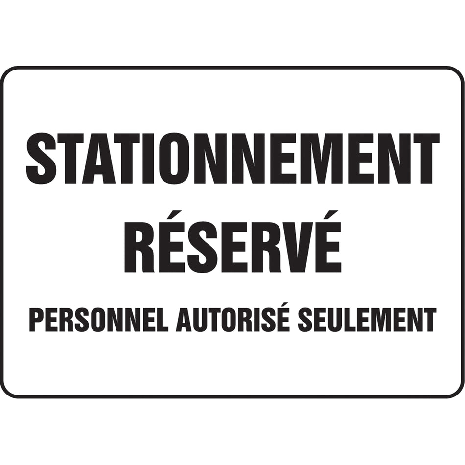 ""Stationnement réservé"" Sign - SO208