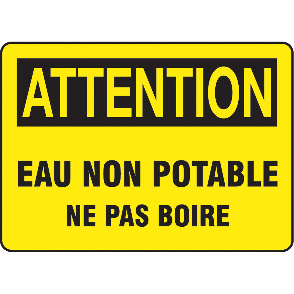 ""Eau non potable"" Sign - SO337