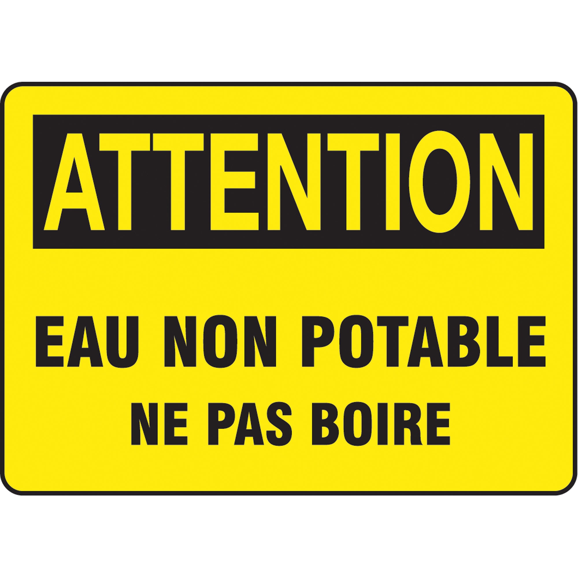 ""Eau non potable"" Sign - SO337