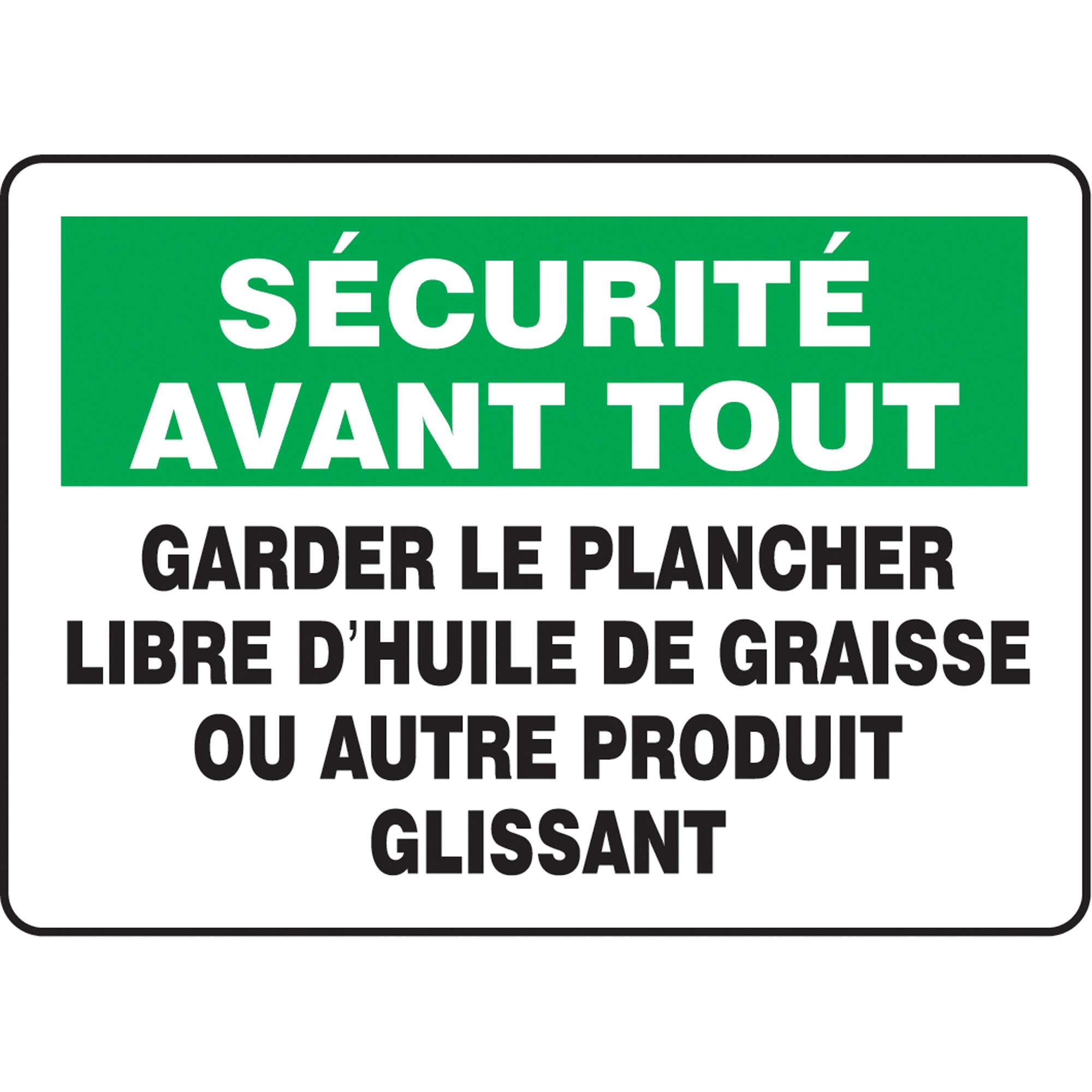 ""Garder le plancher libre d'huile"" Sign - SO905