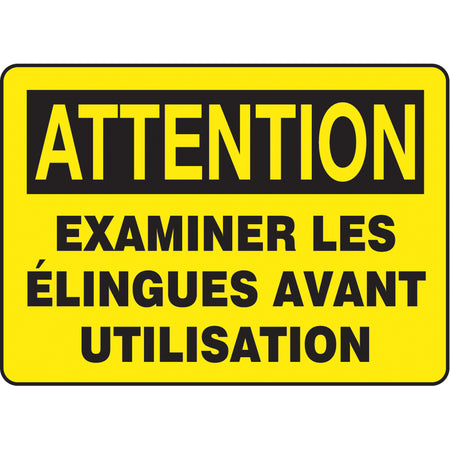 ""Examiner les élingues avant utilisation"" Sign - SP412