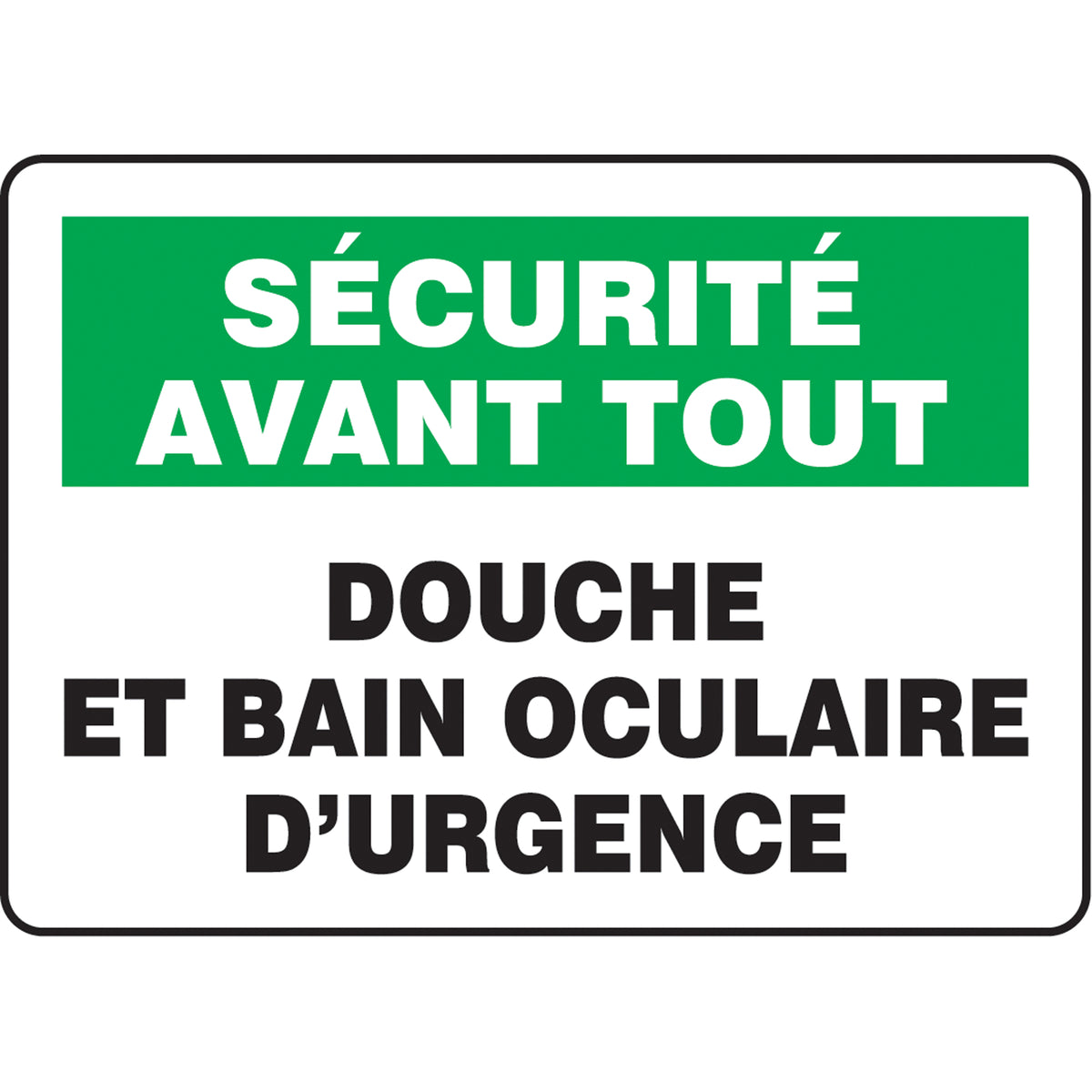 ""Douche et bain oculaire d'urgence"" Sign - SAZ646
