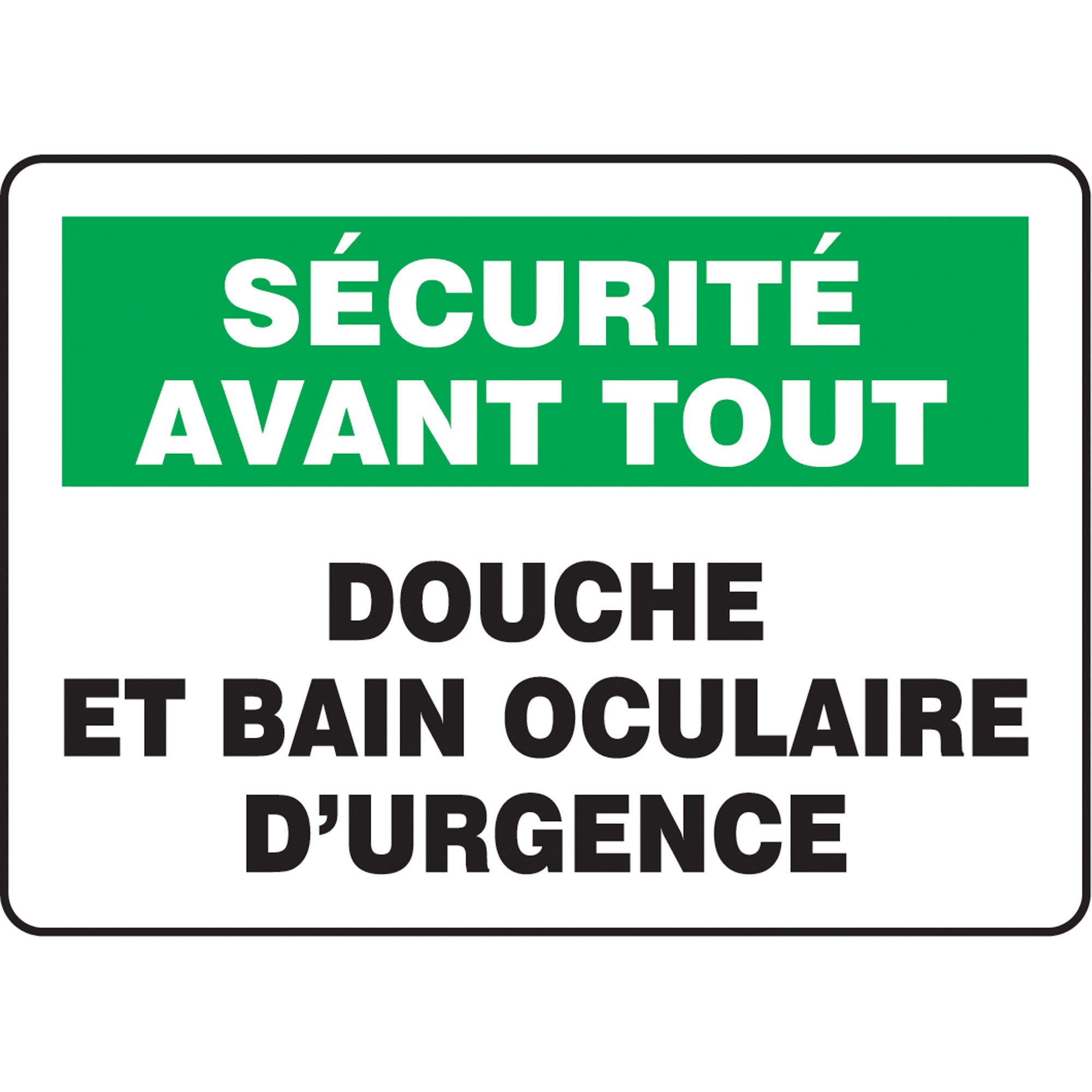 ""Douche et bain oculaire d'urgence"" Sign - SAZ646