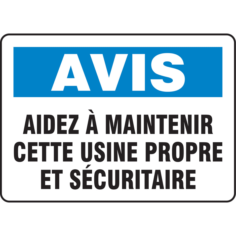 ""Maintenir cette usine propre"" Sign - SP710