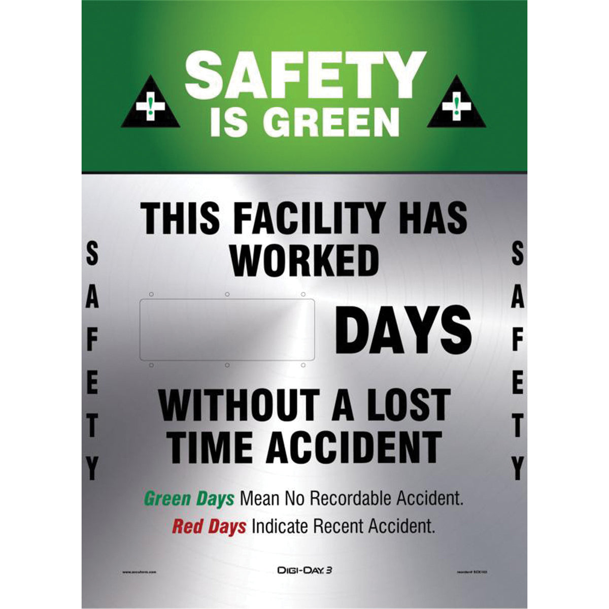 Digi-Day® Electronic Scoreboard Motivational Safety Sign - SGP411