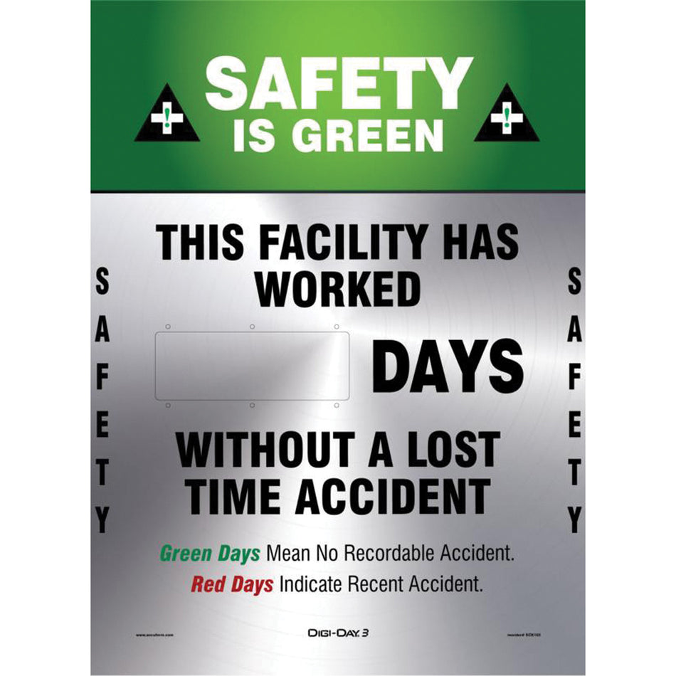 Digi-Day® Electronic Scoreboard Motivational Safety Sign - SGP411