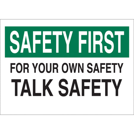 ""Talk Safety"" Sign - SR088