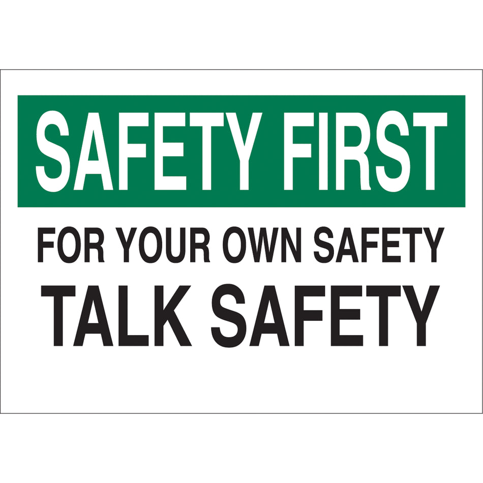 ""Talk Safety"" Sign - SR088