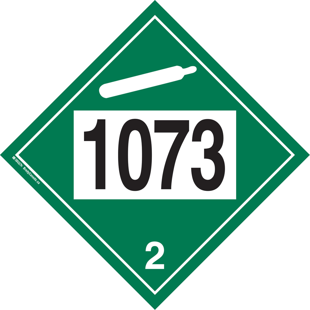 1073 Liquefied Oxygen Non-Flammable Gas TDG Placard - SS820