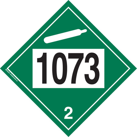 1073 Liquefied Oxygen Non-Flammable Gas TDG Placard - SS820