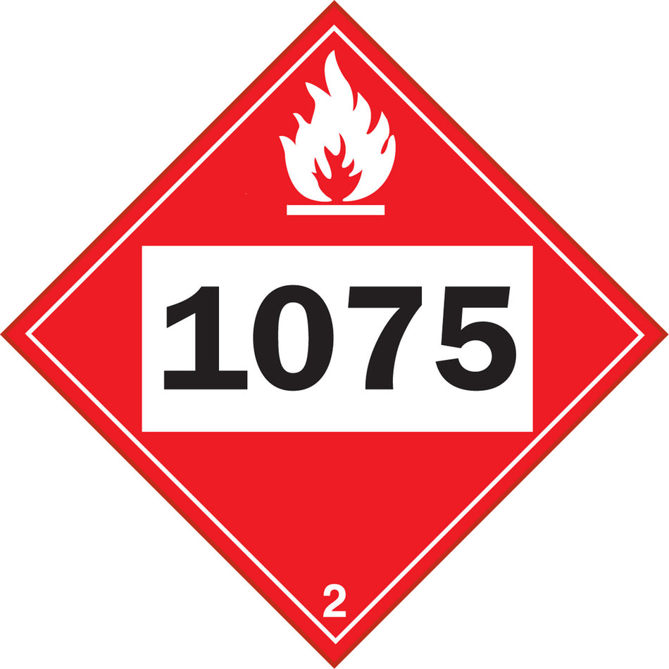 1075 Liquefied Petroleum Flammable Gas TDG Placard - SS821