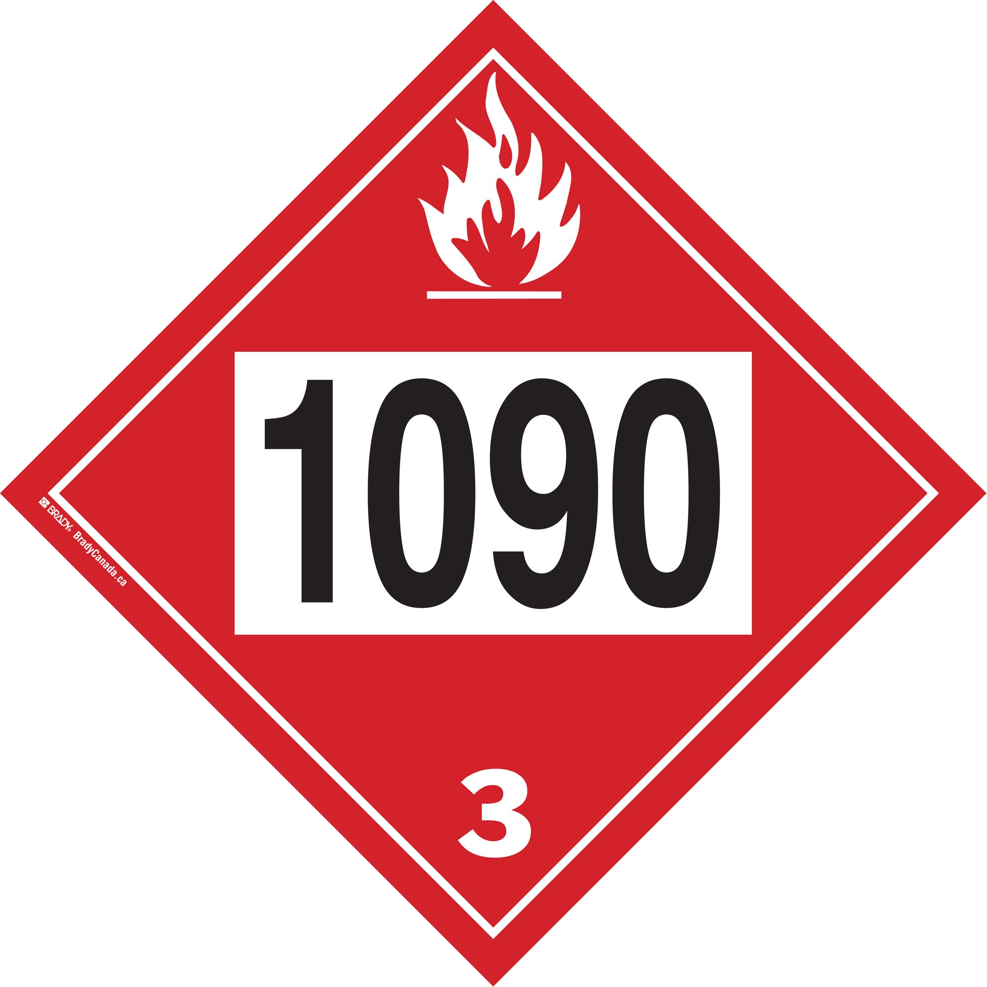 1090 Acetone Flammable Liquid TDG Placard - SS824