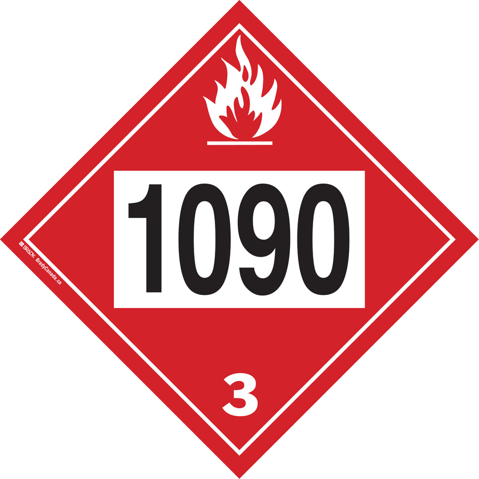 1090 Acetone Flammable Liquid TDG Placard - SS824