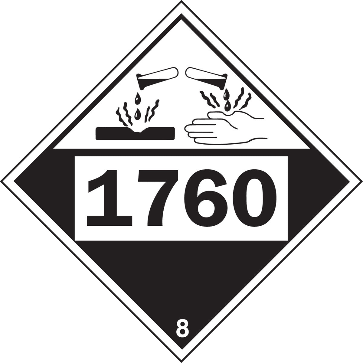 1760 Aluminum Phosphate Corrosive Materials TDG Placard - SS837