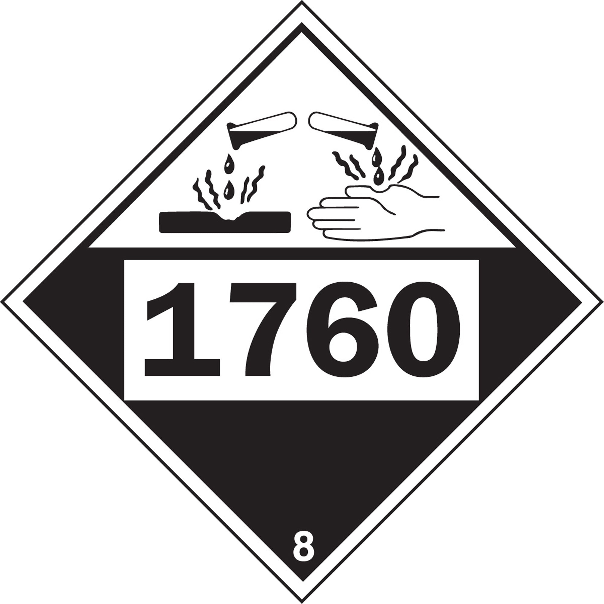 1760 Aluminum Phosphate Corrosive Materials TDG Placard - SS837