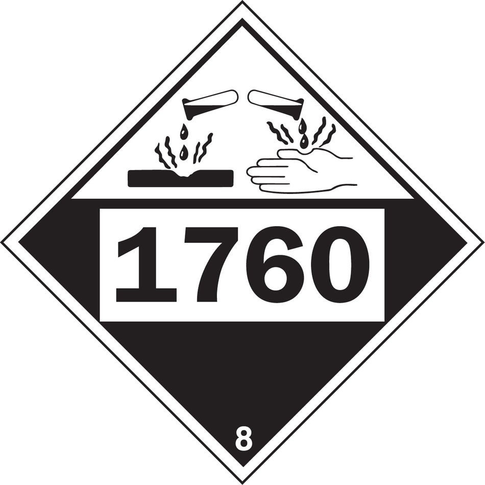 1760 Aluminum Phosphate Corrosive Materials TDG Placard - SS837