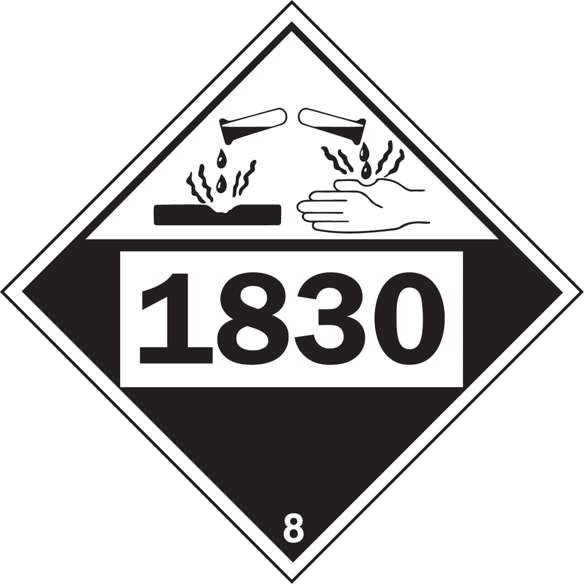 1830 Sulphuric Acid Corrosive Materials TDG Placard - SS839