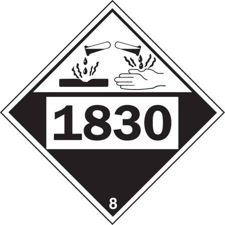 1830 Sulphuric Acid Corrosive Materials TDG Placard - SS839