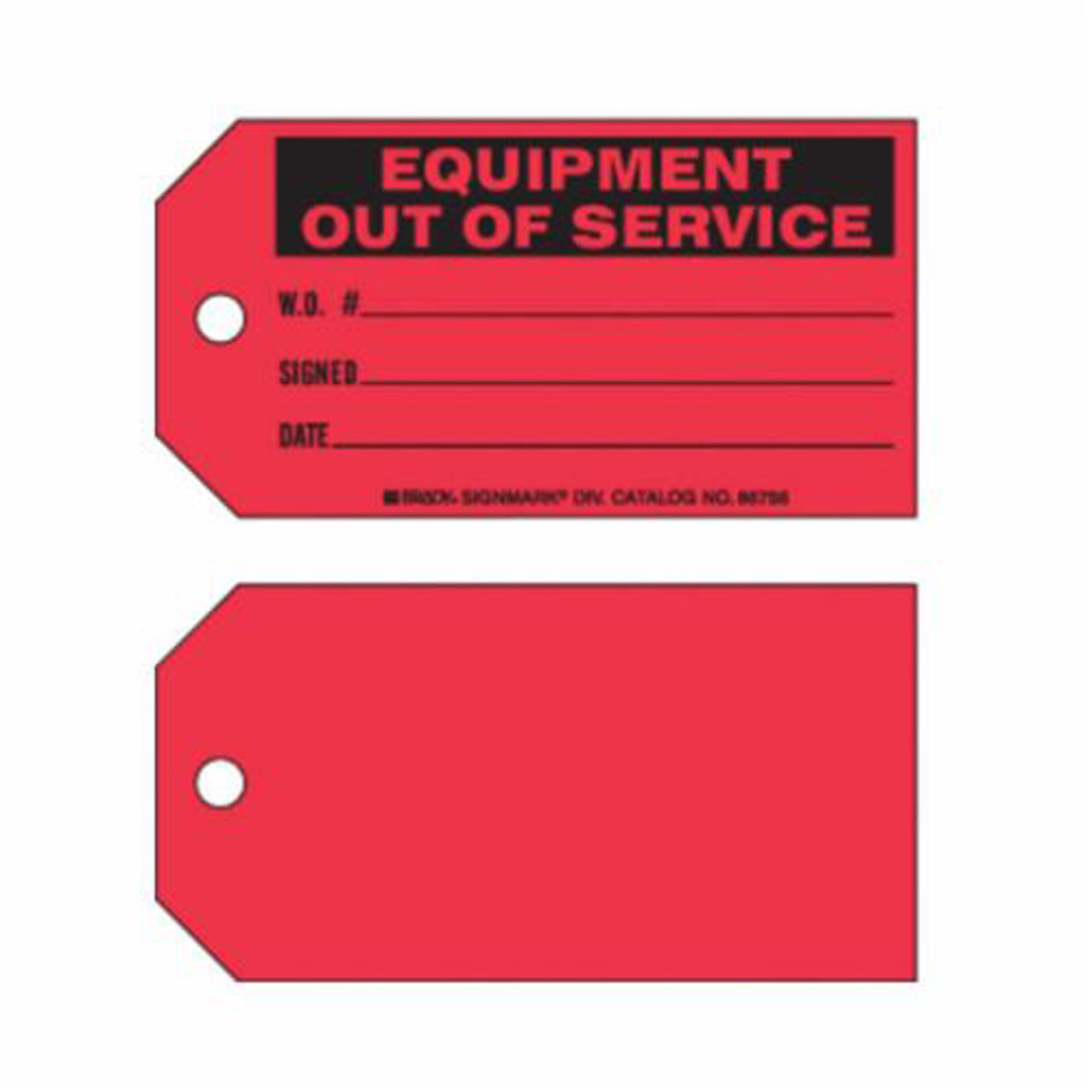 ""Equipment Out of Service"" Tags - SX376