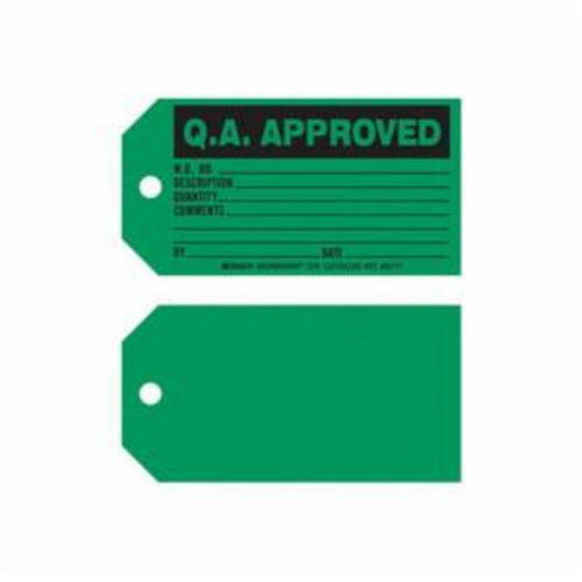 ""Q.A. Approved"" Production Tags - SX394